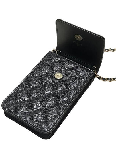 Classic Caviar WOC Ribbon Chain Phone Holder Mini Bag AP3307 - CHANEL - BALAAN 2