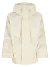 Men's Perforated Logo Technical Oversized Parka Ivory - BURBERRY - BALAAN 1