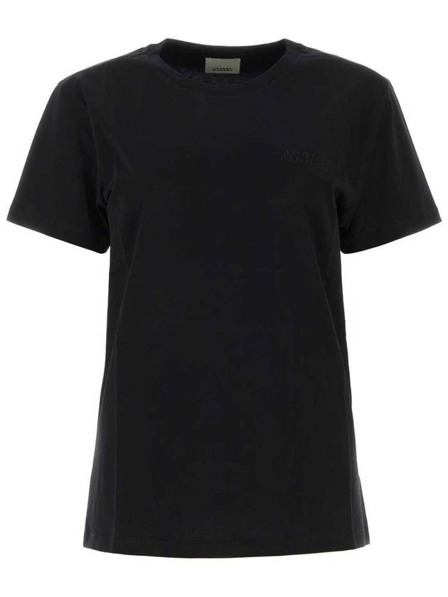 Vidal Embroidered Logo Cotton Short Sleeve T-Shirt Black - ISABEL MARANT - BALAAN 2