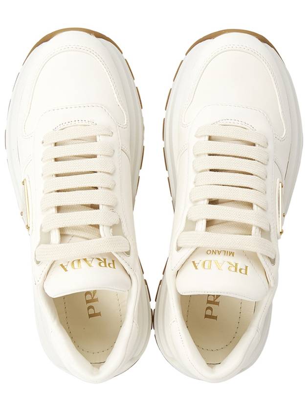 Triangle Logo Low Top Sneakers Ivory - PRADA - BALAAN 3