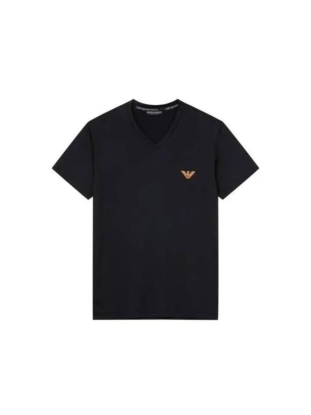 UNDERWEAR Men's Eagle Logo VNeck Micro Lounge TShirt Black 270058 - EMPORIO ARMANI - BALAAN 1