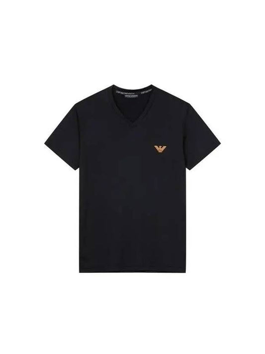 UNDERWEAR Men's Eagle Logo VNeck Micro Lounge TShirt Black 270058 - EMPORIO ARMANI - BALAAN 1