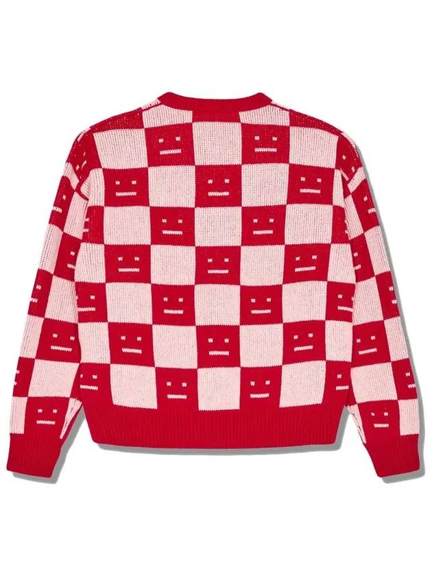 Katlas Checkerboard Knit Top Red - ACNE STUDIOS - BALAAN 3