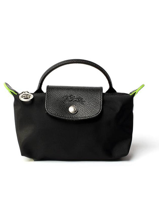 Le Pliage Green Handle Pouch Bag Black - LONGCHAMP - BALAAN 2