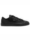 Rockstud Leather Low Top Sneakers Black - VALENTINO - BALAAN 2