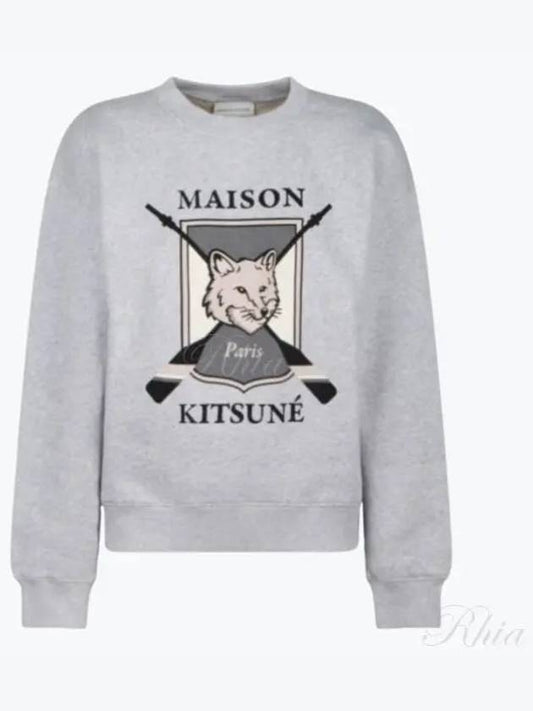 College Fox Print Sweatshirt Light Grey Melange - MAISON KITSUNE - BALAAN 2