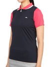 Women's Antonia Short Sleeve Polo Shirt Navy - J.LINDEBERG - BALAAN 3