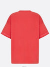 Oversized Fit Cotton Jersey Short Sleeve T-Shirt Red - DIOR - BALAAN 7