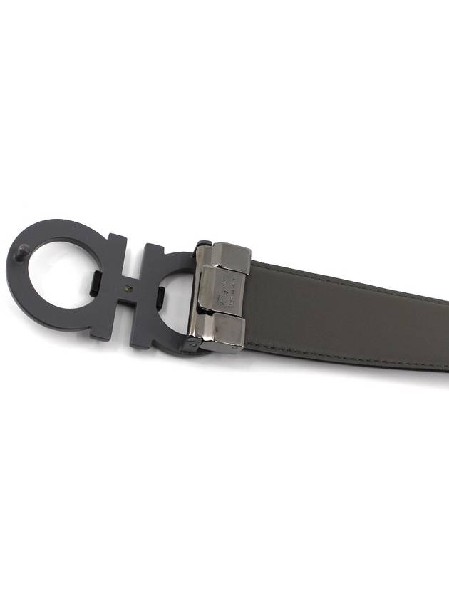 Salvatore Gancini leather belt black - SALVATORE FERRAGAMO - BALAAN.