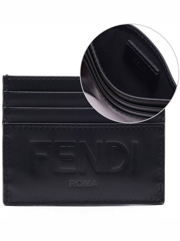 stamp logo 3-fold card wallet black - FENDI - BALAAN.