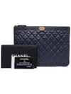 Women s A84406 Navy Cavier Skin Boy Gold New Medium Clutch - CHANEL - BALAAN 10