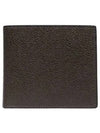 Pebble Grain Leather Half Wallet Dark Brown - THOM BROWNE - BALAAN 2