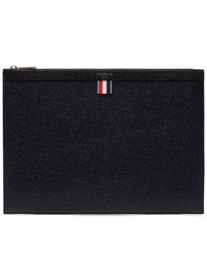 Medium Document Holder Clutch Bag Black - THOM BROWNE - BALAAN 2