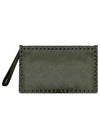 Rockstud Clutch Bag Khaki - VALENTINO - BALAAN 2