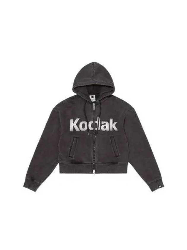 KODAK Apparel Cinekodak semi crop fit washing hood zip up women BLACK - KODO - BALAAN 1