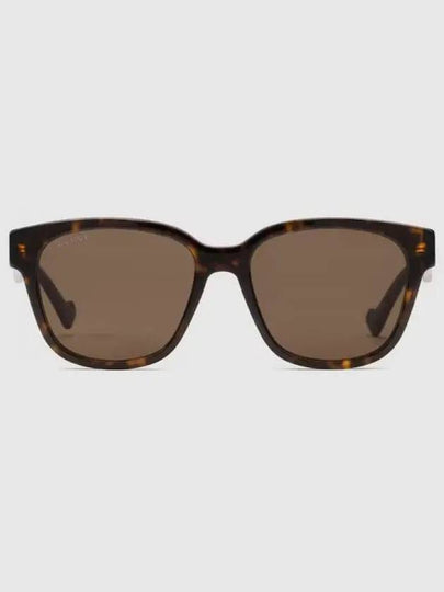 Low Nose Bridge Fit Acetate Rectangular Sunglasses Tortoiseshell - GUCCI - BALAAN 2