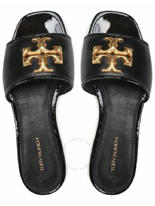 Logo Eleanor Slippers Black - TORY BURCH - BALAAN 3