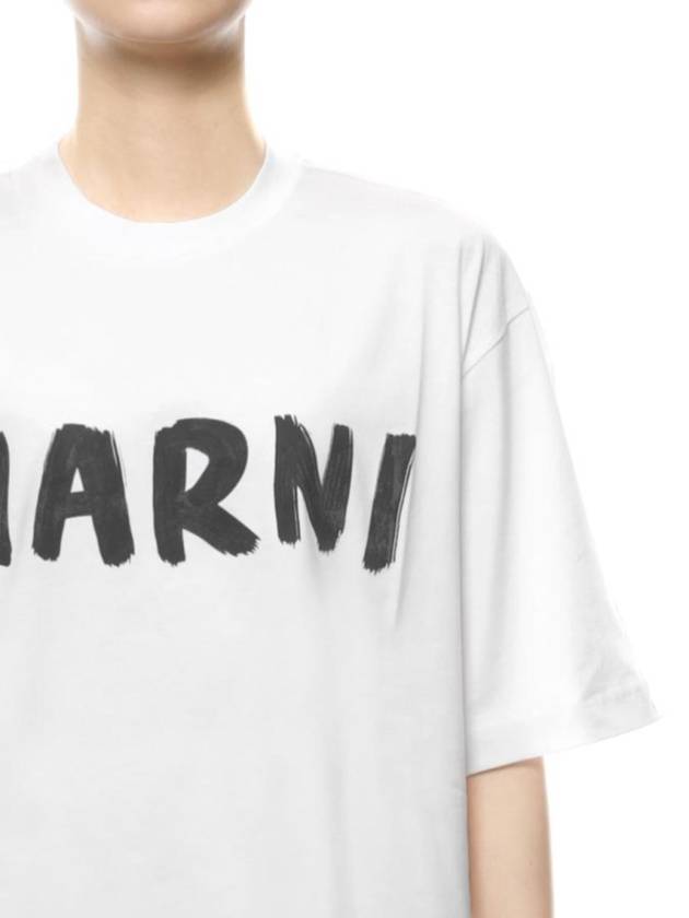 Logo Lettering Boxy Fit Short Sleeve T-Shirt White - MARNI - BALAAN 6