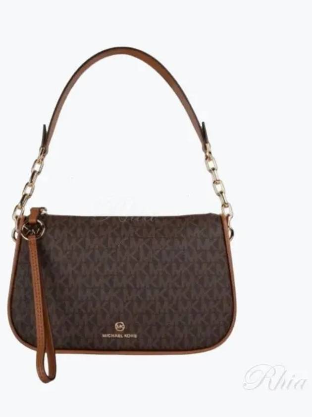 Women's Jet Set Monogram Print Shoulder Bag Brown - MICHAEL KORS - BALAAN 2