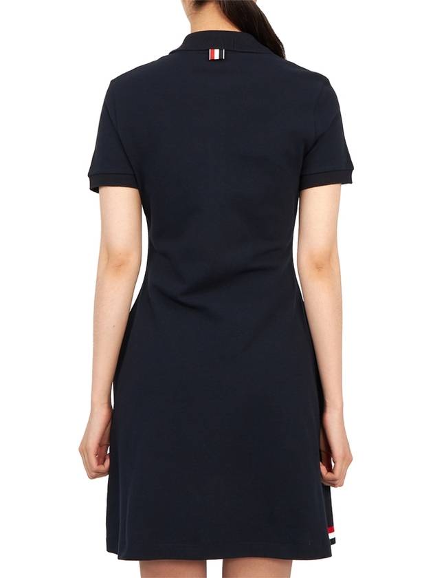 Women's Logo Patch Tennis Flare Short Dress Navy - THOM BROWNE - BALAAN 8