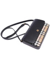 Vintage Check Leather Cross Bag Black - BURBERRY - BALAAN 6