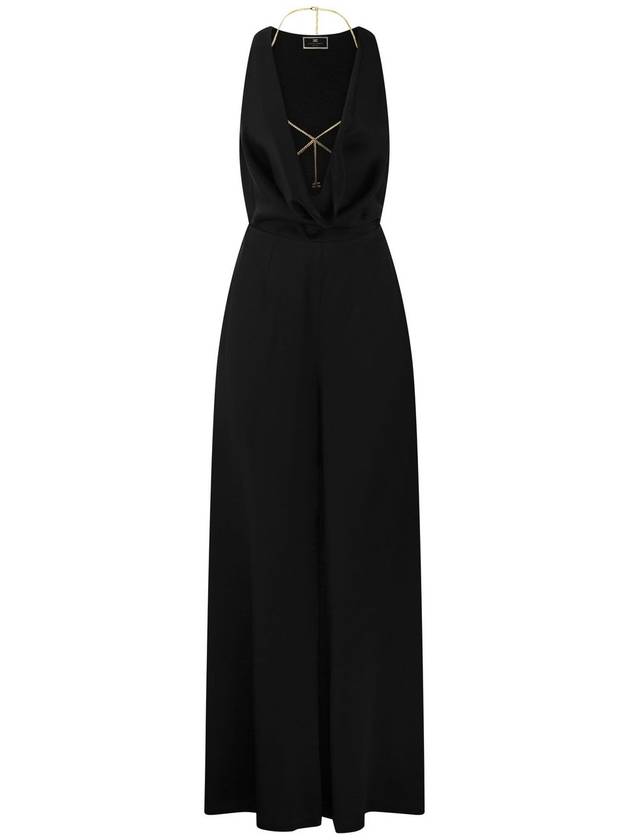 Fluid Crepe Jumpsuit Black - ELISABETTA FRANCHI - BALAAN 2