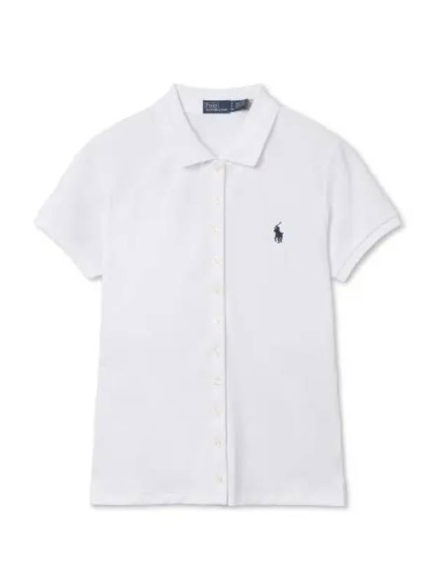 W short sleeve polo mesh shirt white - POLO RALPH LAUREN - BALAAN 1