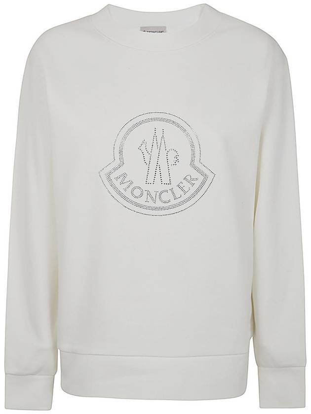 Crystal Logo Sweatshirt Off White - MONCLER - BALAAN 2