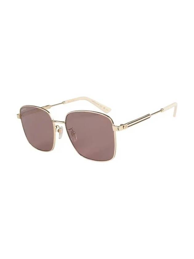 Eyewear Square Metal Sunglasses Brown - GUCCI - BALAAN 4