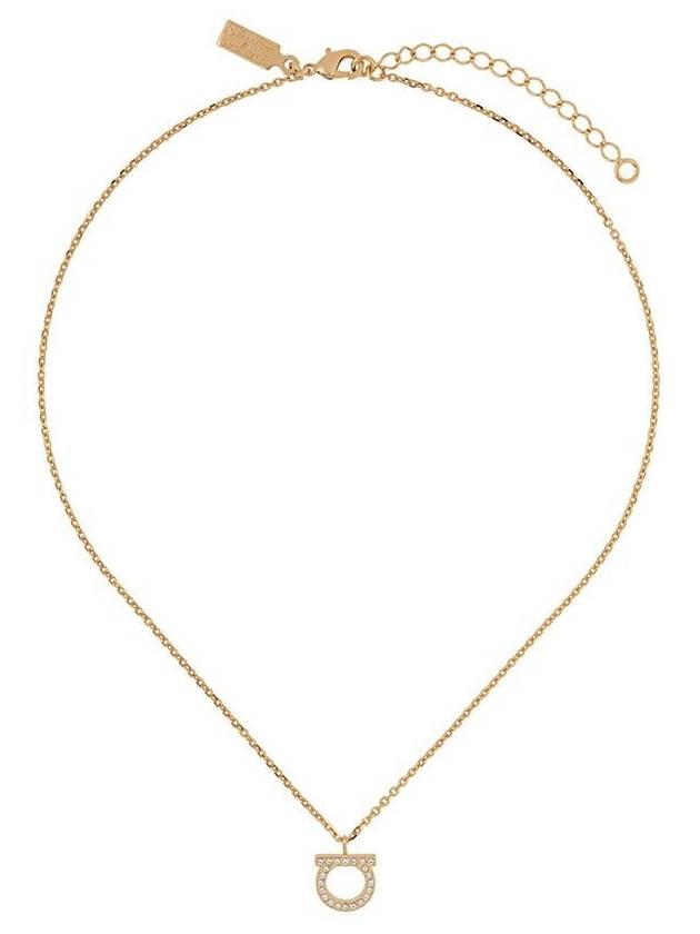 Gancini Crystals Necklace Gold - SALVATORE FERRAGAMO - BALAAN 2