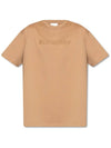 Oversized Logo Short Sleeve T-Shirt Camel - BURBERRY - BALAAN 1