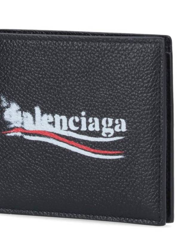 Logo Print Leather Half Wallet Black - BALENCIAGA - BALAAN 6