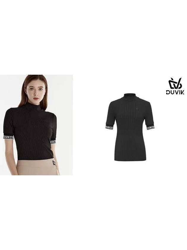 half-neck jacquard knit t-shirt DE2WTS125BK - DUVIK - BALAAN 7