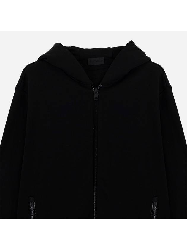 Men's Logo Zip Up Hoodie Black - MONCLER - BALAAN 3