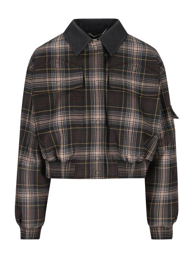 Tartan Wool Bomber Jacket Brown - FENDI - BALAAN 2