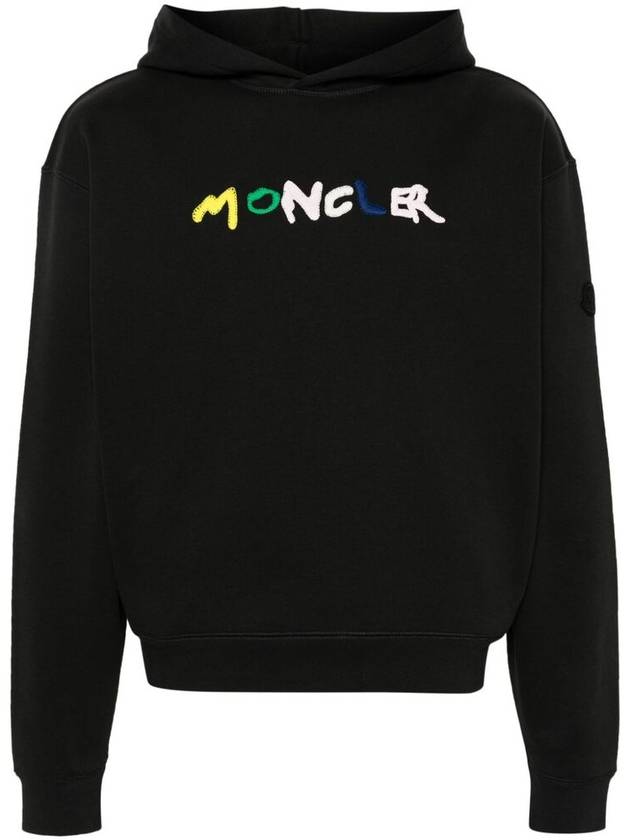 Logo Print Hoodie Black - MONCLER - BALAAN 1