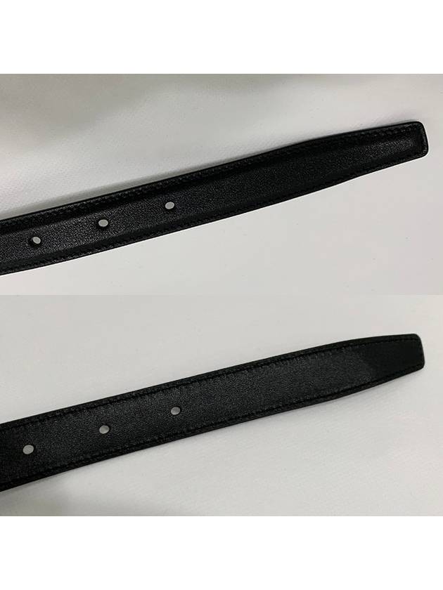 Monogram Square Leather Belt Black - SAINT LAURENT - BALAAN 8