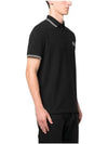 Logo Patch Short Sleeve Polo Shirt Black - STONE ISLAND - BALAAN 4