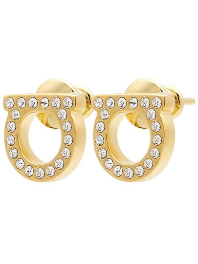 Gancini Crystal Small Earrings Gold - SALVATORE FERRAGAMO - BALAAN 2