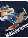 Dressed Fox Vertical Cotton Canvas Tote Bag Navy - MAISON KITSUNE - BALAAN 4