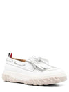 Women's Vitello Calf Kilt Boat Loafer White - THOM BROWNE - BALAAN 5