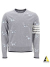 Hector Intarsia Crew Neck Knit Top Grey - THOM BROWNE - BALAAN 2