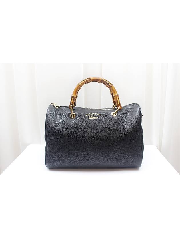 Bamboo Black Leather 2WAY Boston Bag 353124 - GUCCI - BALAAN 2