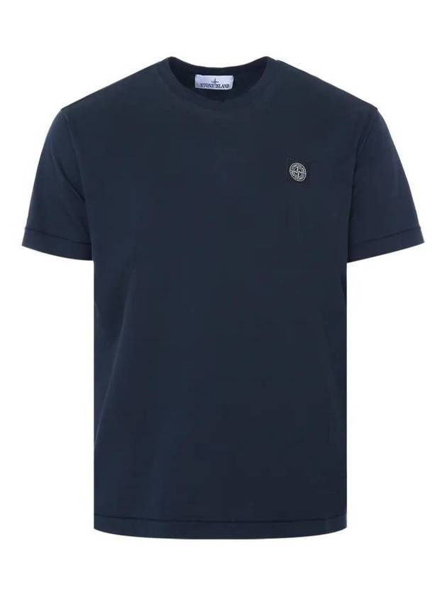 Logo Patch Short Sleeves T-Shirt Navy - STONE ISLAND - BALAAN 2