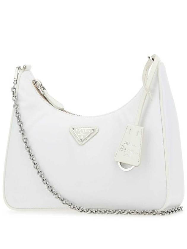 Saffiano Trimmed Re-Nylon Shoulder Bag White - PRADA - BALAAN 3