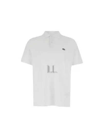 Oval D Patch Polo Shirt White - DIESEL - BALAAN 2