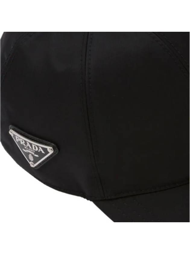 Triangle Logo Re Nylon Ball Cap Black - PRADA - BALAAN 5