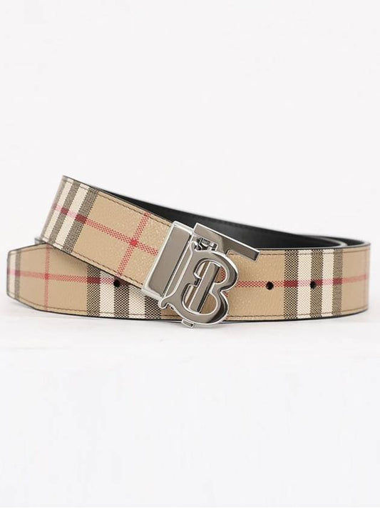 Monogram Motif Vintage Check Reversible Belt Archive Beige - BURBERRY - BALAAN 2