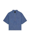 Overshirt Denim Chambray Short Sleeve Shirt Light Blue - GIVENCHY - BALAAN 2