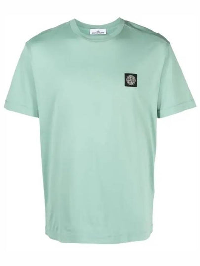 Logo Patch Short Sleeves T-Shirt Light Green - STONE ISLAND - BALAAN 2